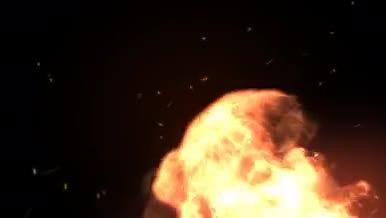 火焰爆发燃烧烟雾飘飞展示AE模板视频的预览图